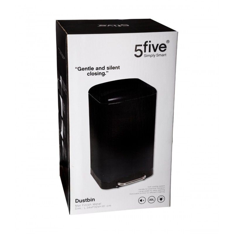 Poubelle En Métal Ariane 30 L Noir Five