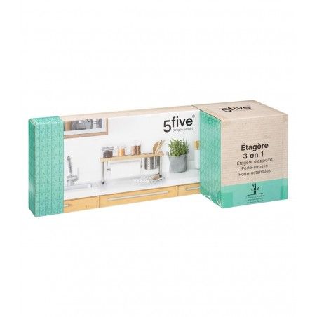 Étagère Multi-usage 3 En 1 Bambou Et Inox Secret De Gourmet