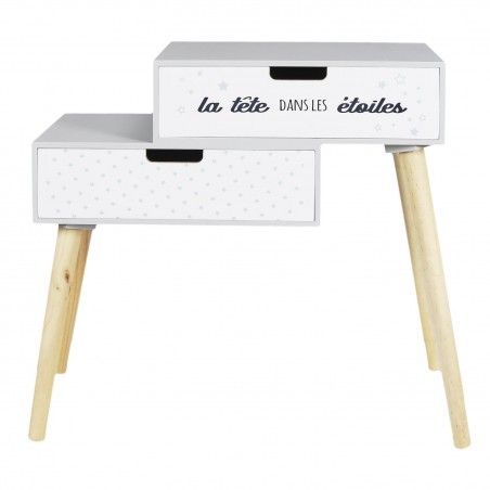 Chevet enfant en bois Liberty GRIS Home Deco Kids