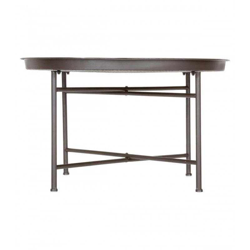 Table De Cafe Instant En Metal Grise Atmosphera
