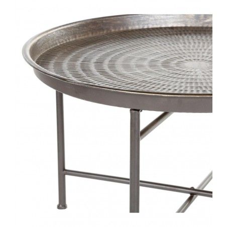 Table De Cafe Instant En Metal Grise Atmosphera