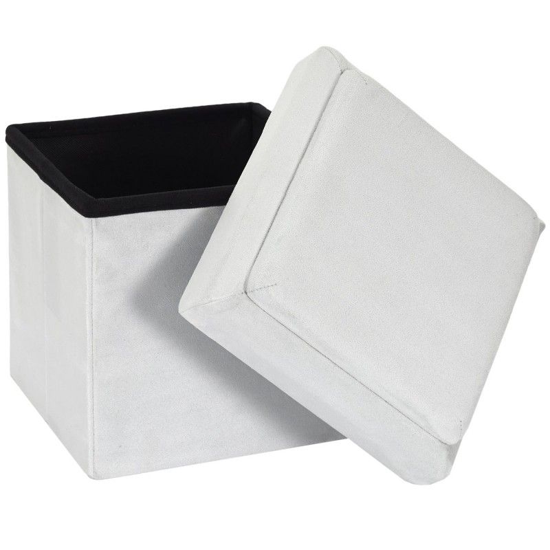 Coffre pouf pliable brique GRIS Home Deco Kids