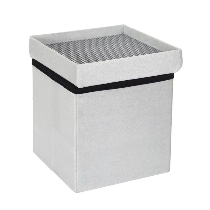 Coffre pouf pliable brique GRIS Home Deco Kids