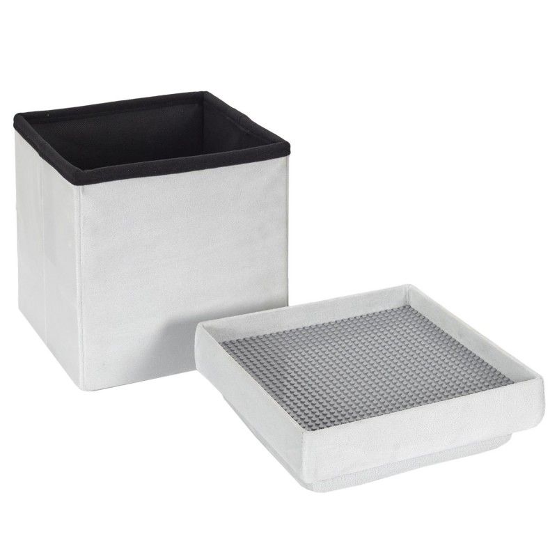 Coffre pouf pliable brique GRIS Home Deco Kids