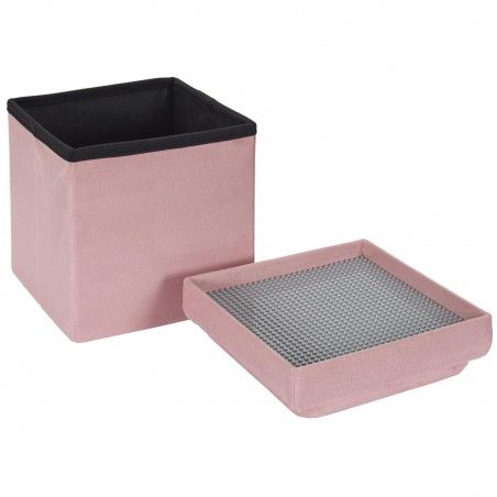 Coffre pouf pliable brique Rose Home Deco Kids