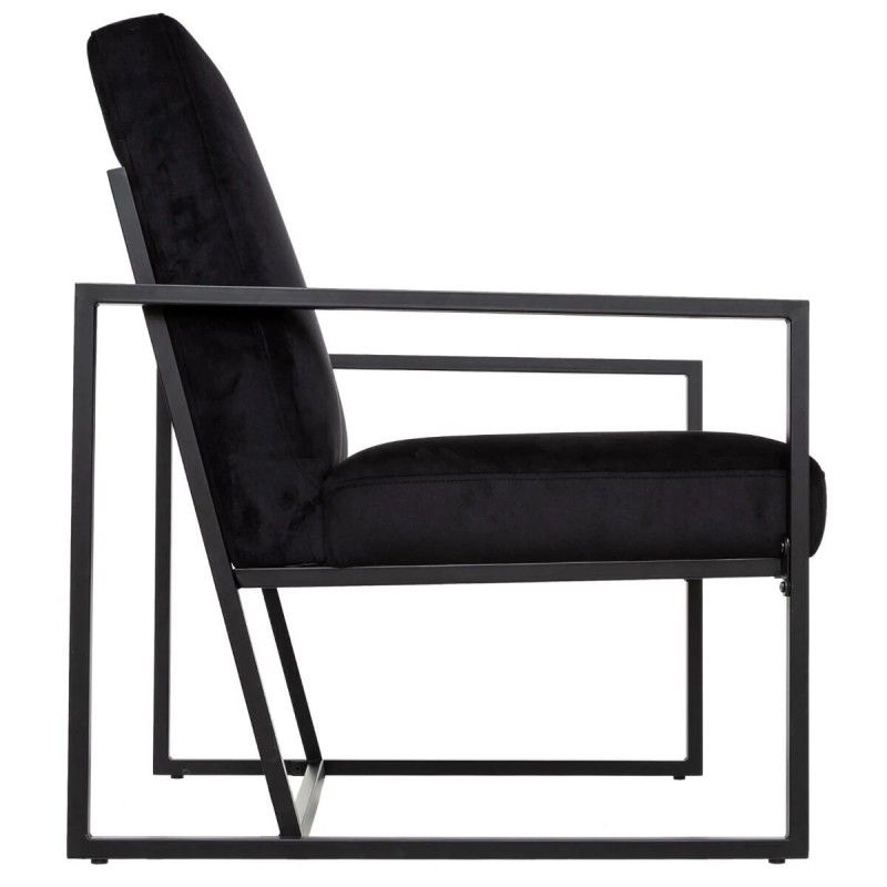 Fauteuil En Velours Agatha Noir Atmosphera