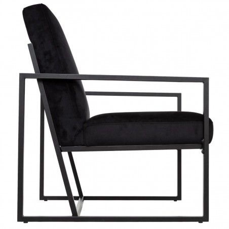 Fauteuil En Velours Agatha Noir Atmosphera