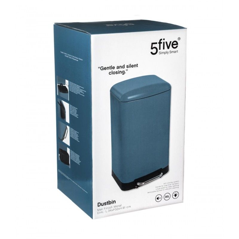 Poubelle En Métal Ariane 30 L Bleu Five