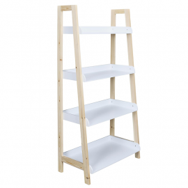Etagère 4 Niveaux Bois 117cm Blanc Home Deco Factory