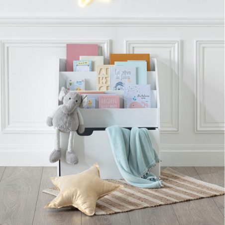 Bibliothèque Bac Roulettes Blanc Atmosphera