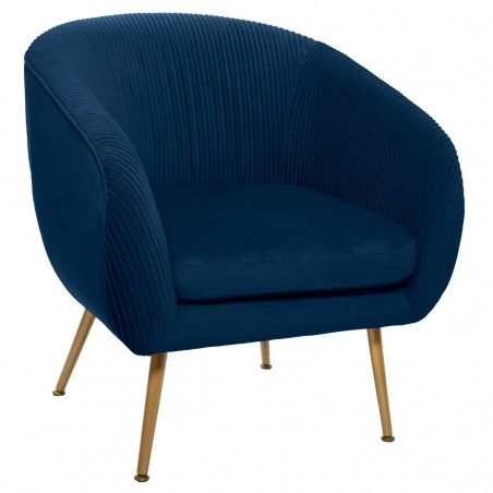 Tabouret et fauteuil plissé Solaro Bleu Atmosphera