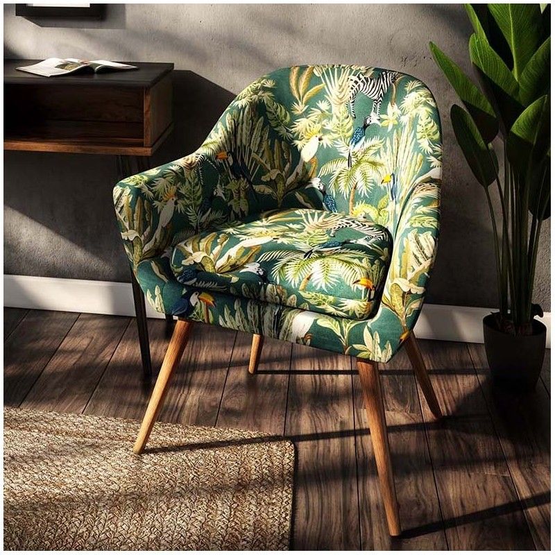 Fauteuil Velours Jungle Sango Atmosphera