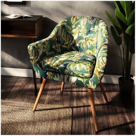 Fauteuil Velours Jungle Sango Atmosphera