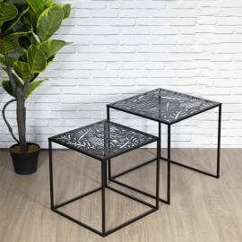 Lot de 2 tables gigognes métal Havana Home Deco Factory 2