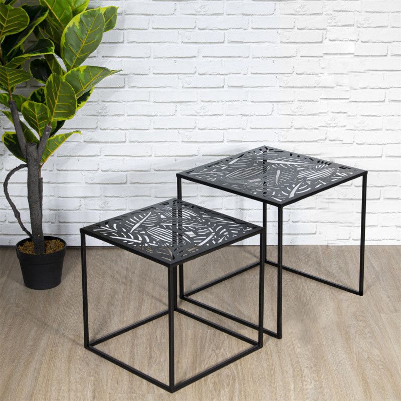 Lot de 2 tables gigognes métal Havana Home Deco Factory