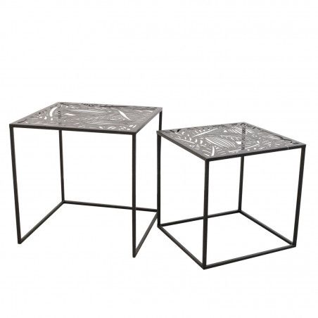 Lot de 2 tables gigognes métal Havana Home Deco Factory