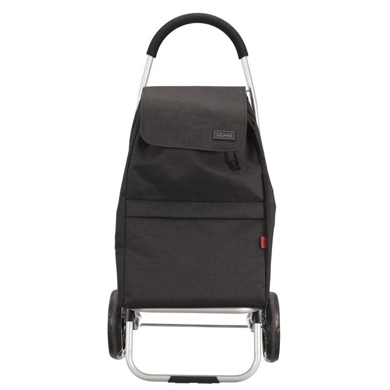 Chariot shopping 2 roues Noir Home Deco Factory