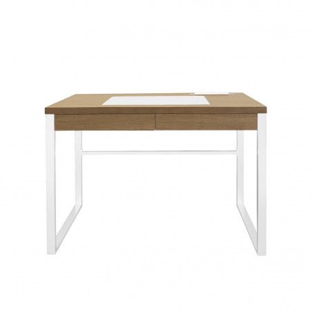 Bureau En Bois Et Métal Blanc Home Deco Factory