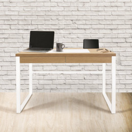 Bureau En Bois Et Métal Blanc Home Deco Factory 2