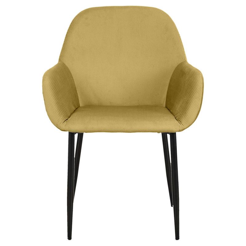 Lot De 2 Fauteuils En Velours Côtelé Giulia Jaune Home Deco Factory