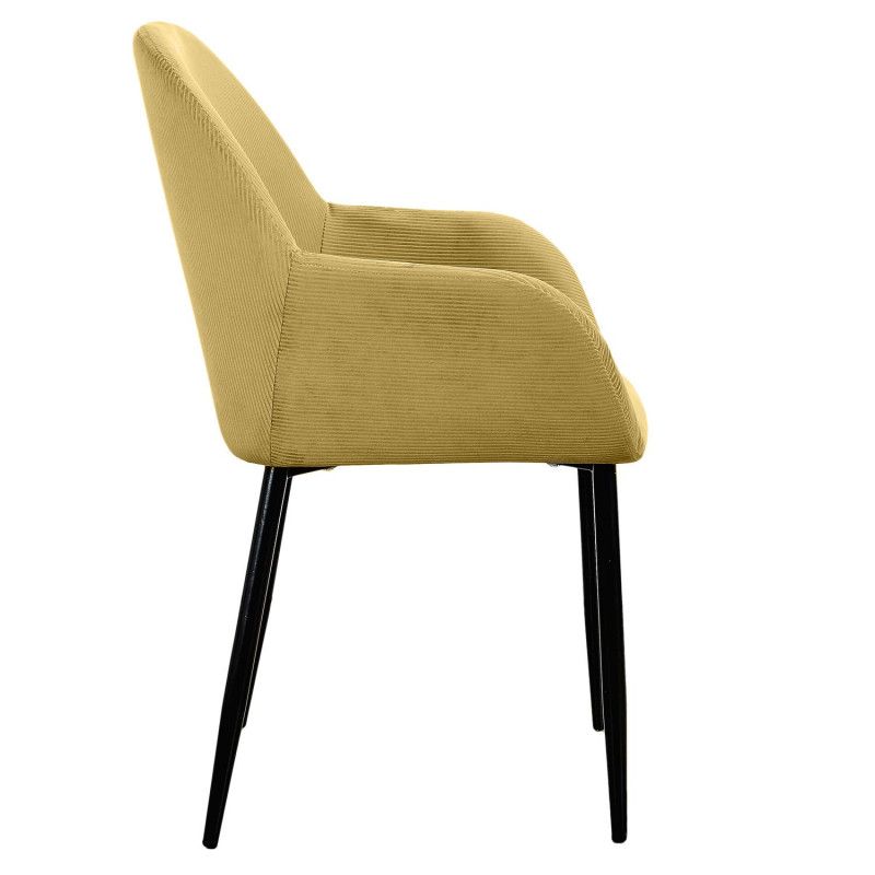 Fauteuil En Velours Côtelé Giulia Jaune Home Deco Factory