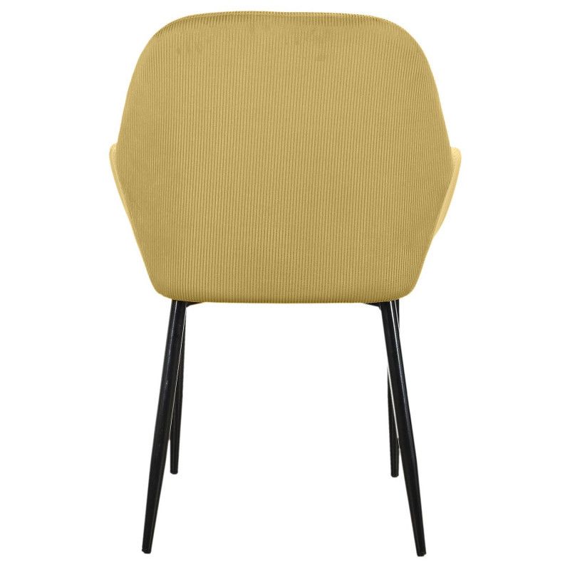 Fauteuil En Velours Côtelé Giulia Jaune Home Deco Factory