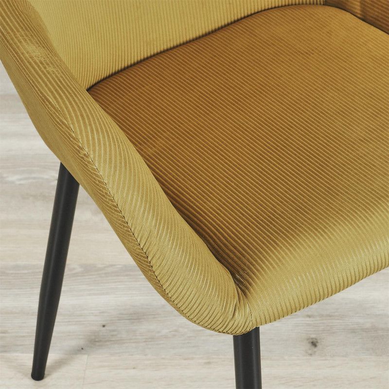 Fauteuil En Velours Côtelé Giulia Jaune Home Deco Factory