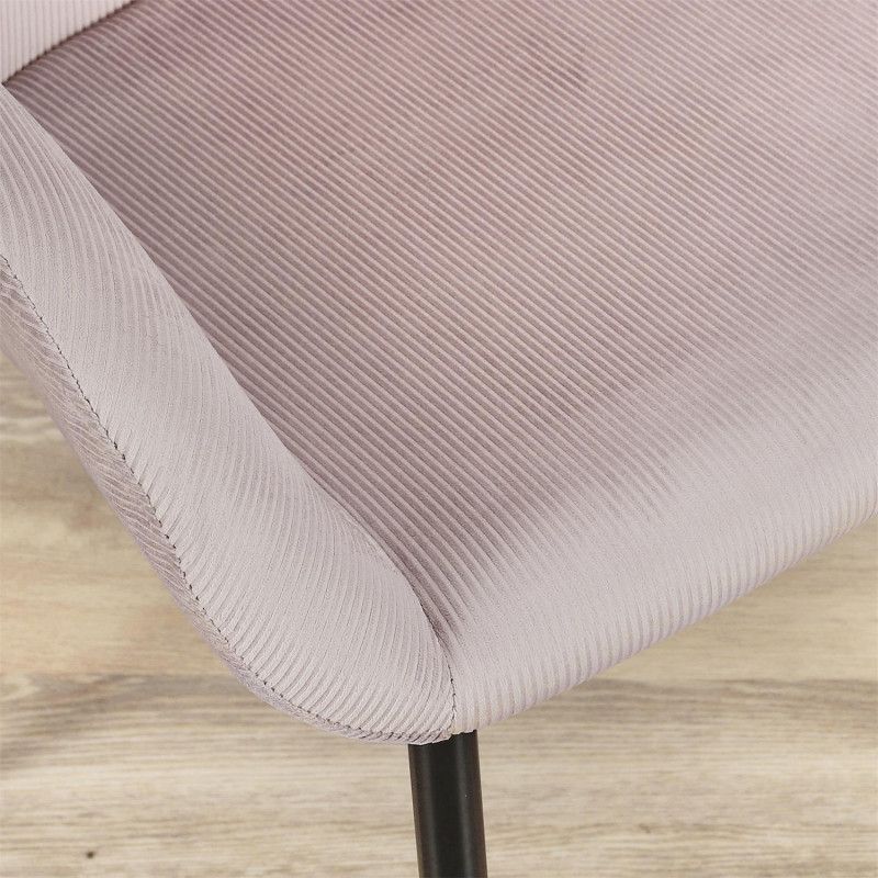Lot De 2 Fauteuils En Velours Côtelé Giulia Rose Home Deco Factory