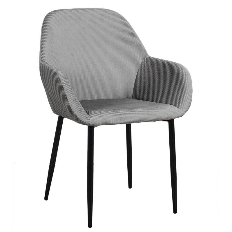 Lot De 2 Fauteuils En Velours Côtelé Giulia Gris Home Deco Factory