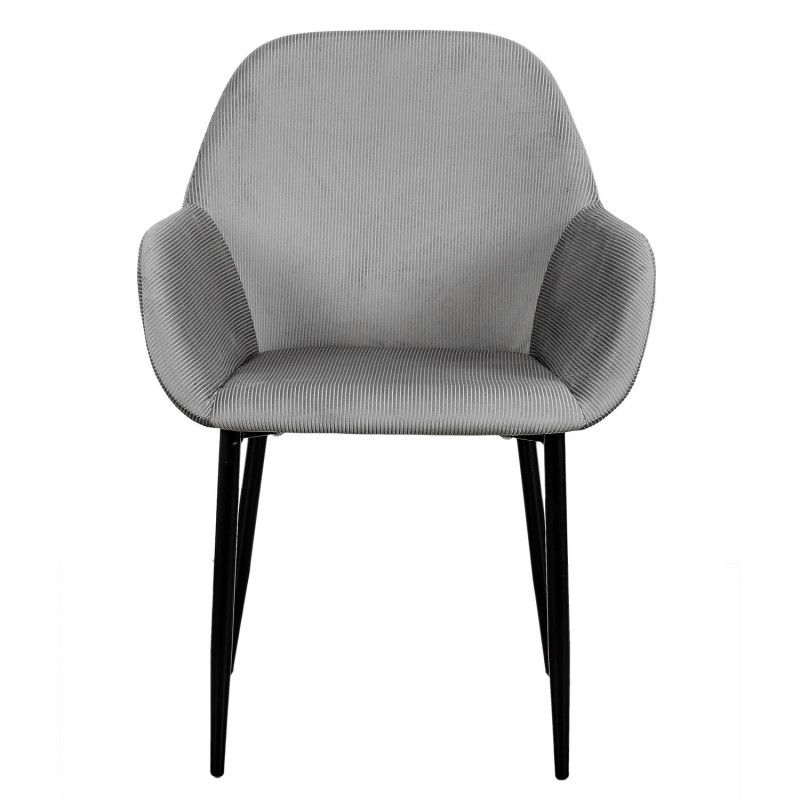 Lot De 2 Fauteuils En Velours Côtelé Giulia Gris Home Deco Factory