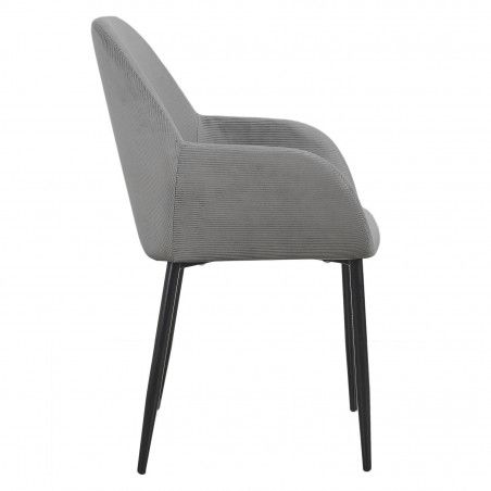 Lot De 2 Fauteuils En Velours Côtelé Giulia Gris Home Deco Factory