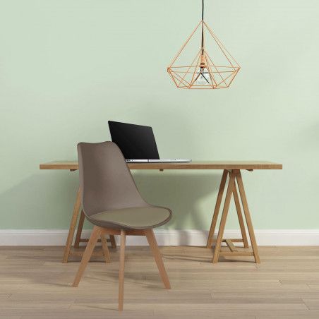 Lot de 4 Chaises Avec Coussin Taupe Home Deco Factory