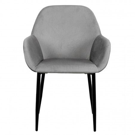 Lot De 4 Fauteuils Velours Côtelé Giulia Gris Home Deco Factory