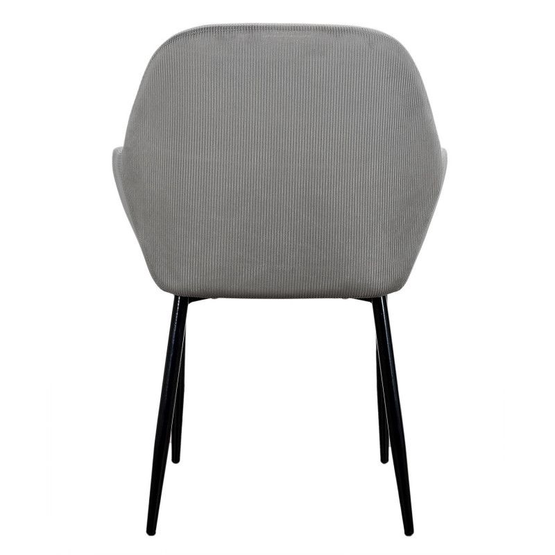 Lot De 4 Fauteuils Velours Côtelé Giulia Gris Home Deco Factory