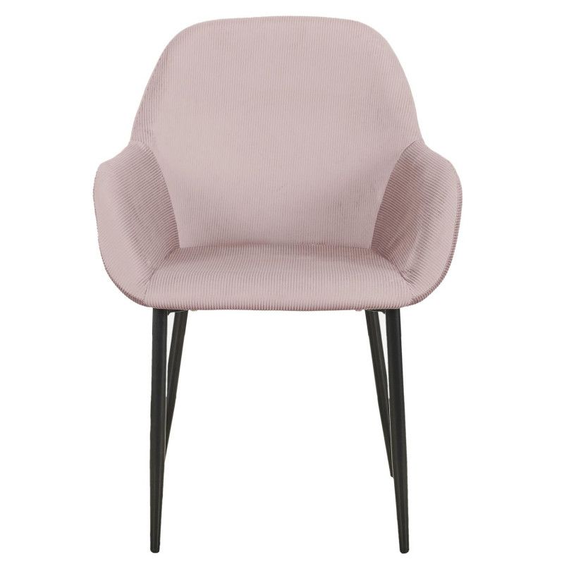 Lot De 4 Fauteuils Velours Côtelé Giulia Rose Home Deco Factory