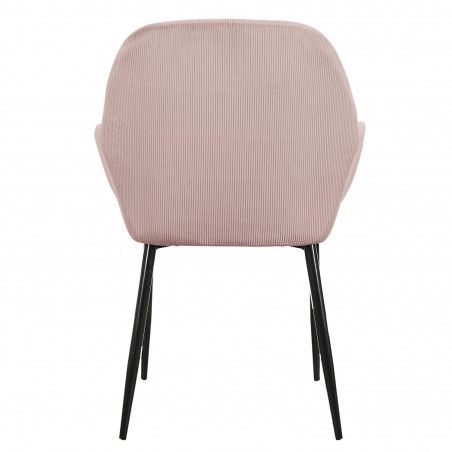 Lot De 4 Fauteuils Velours Côtelé Giulia Rose Home Deco Factory