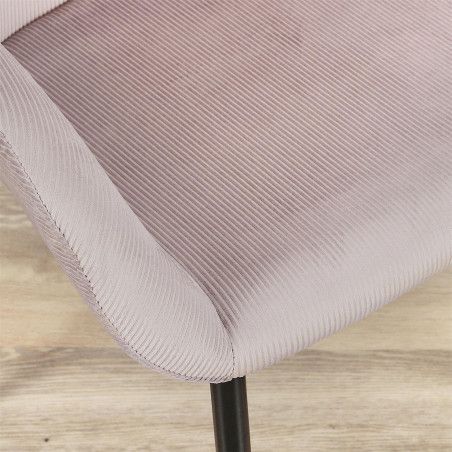 Lot De 4 Fauteuils Velours Côtelé Giulia Rose Home Deco Factory