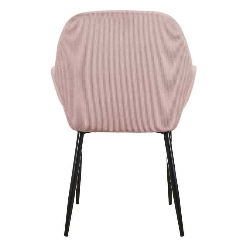 Lot De 6 Fauteuils Velours Côtelé Giulia Rose Home Deco Factory