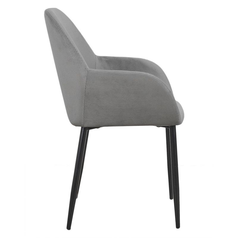 Lot De 6 Fauteuils Velours Côtelé Giulia Gris Home Deco Factory