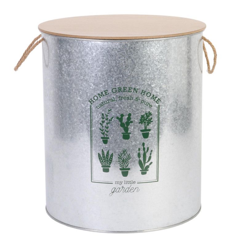 Lot De 2 Poubelles Coffre Métal Home Deco Factory