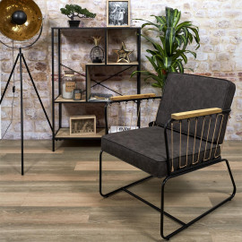 Fauteuil Benson Marron Home Deco Factory 2