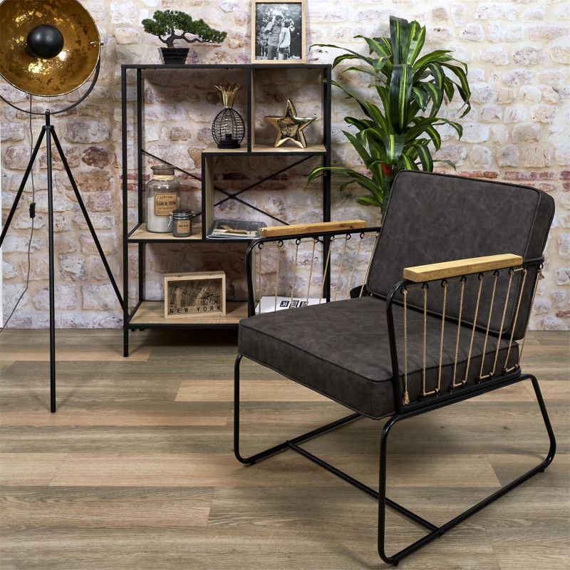 Fauteuil Benson Marron Home Deco Factory