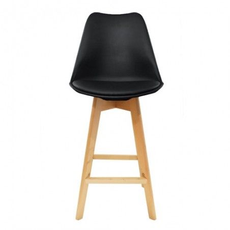 Chaise de bar Noire en bois et plastique