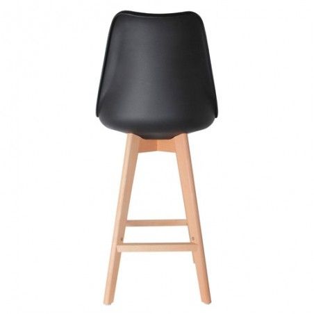 Chaise de bar Noire en bois et plastique