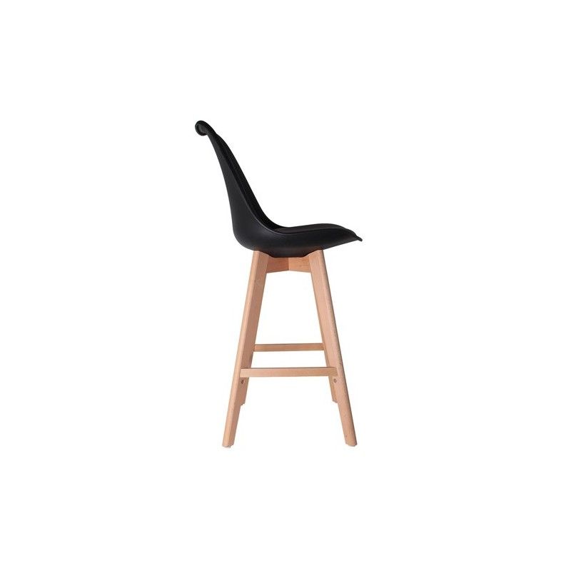 Chaise de bar Noire en bois et plastique