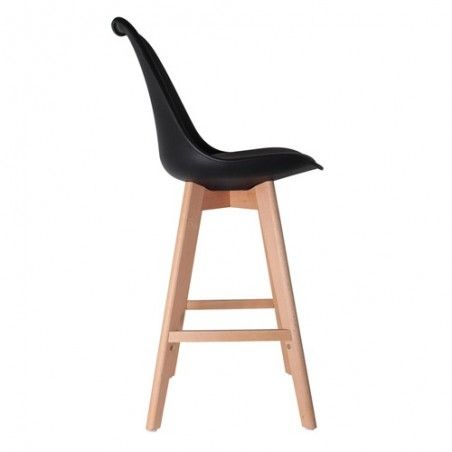 Chaise de bar Noire en bois et plastique