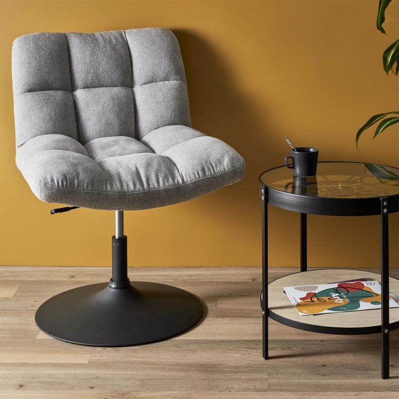 Fauteuil Pivotant Anton Gris Home Deco Factory