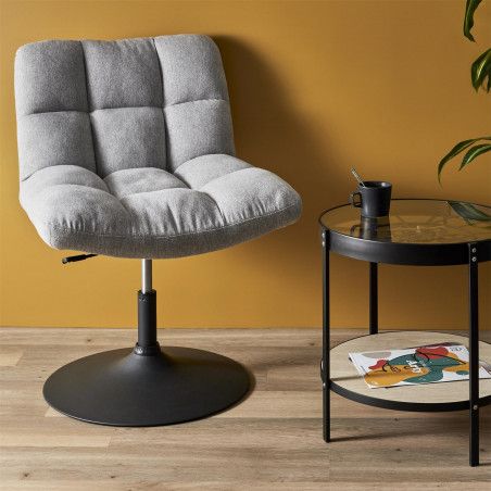 Fauteuil Pivotant Anton Gris Home Deco Factory
