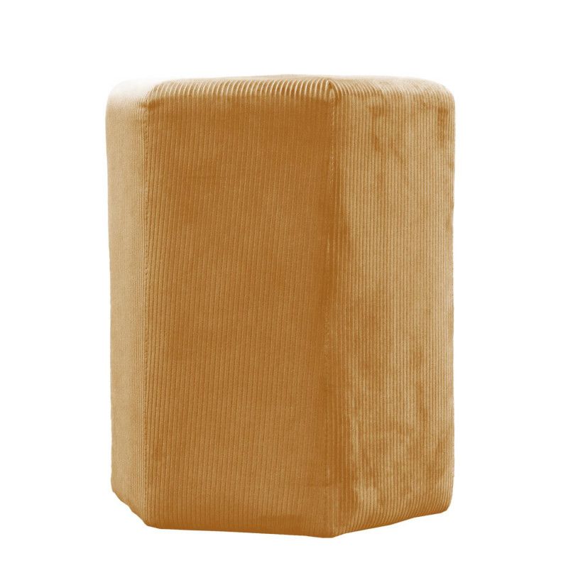 Pouf Velours Côtelé Giulia Jaune Home Deco Factory