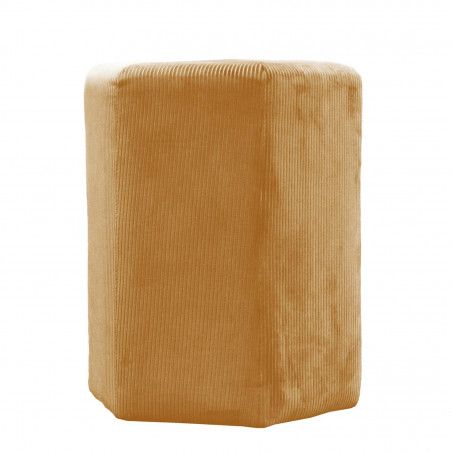 Pouf Velours Côtelé Giulia Jaune Home Deco Factory